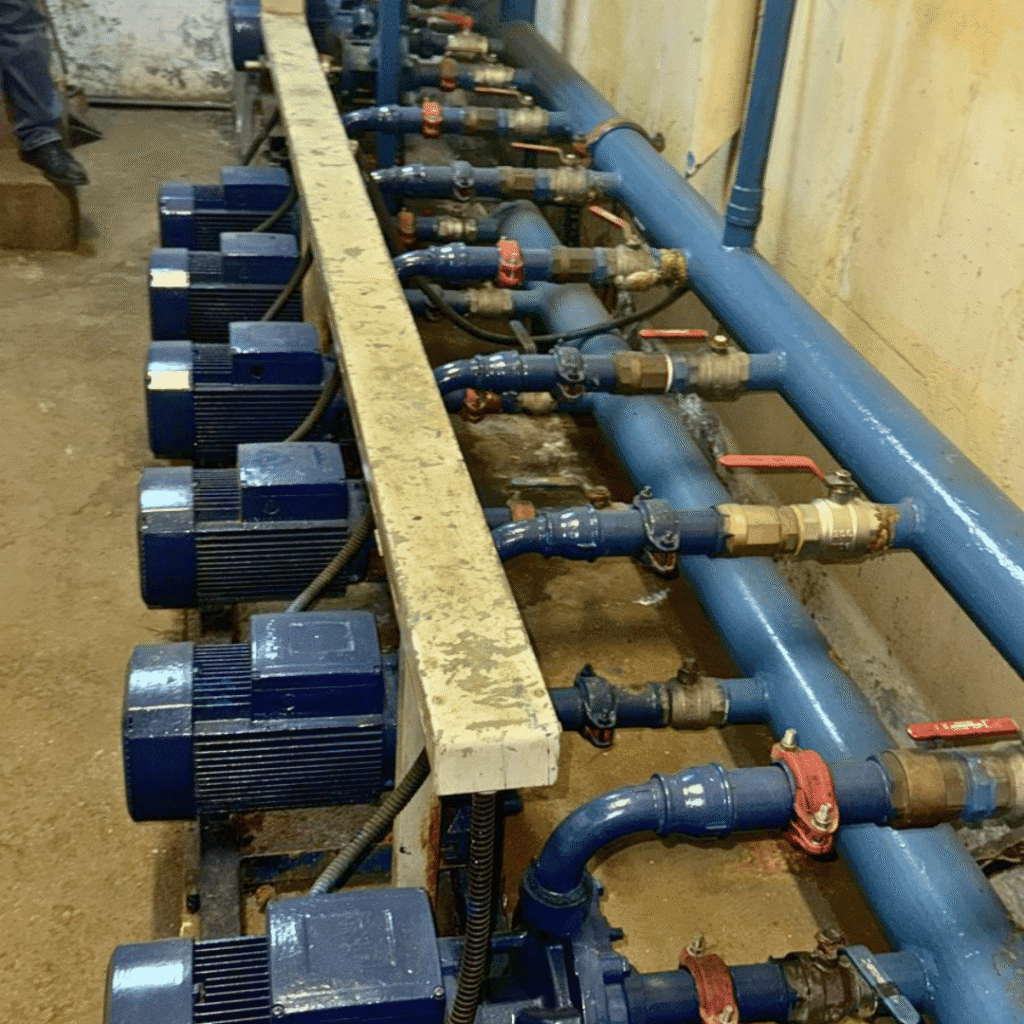 sala de bombas mal dimensionada